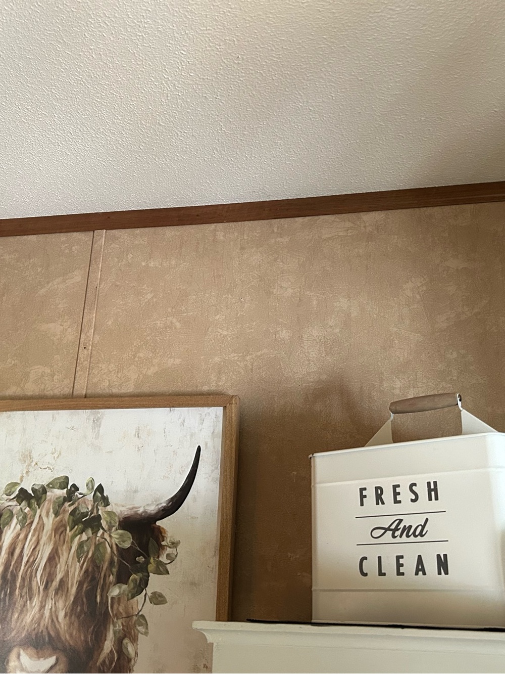 Fresh and Clean White Metal Storage Bin - Home Wall Decor Accent